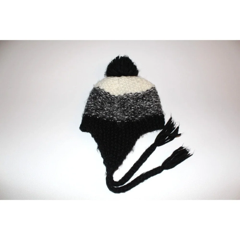 SCREAMER WINTER EAR FLAP KNIT BEANIE HAT‎ TASSELS FLEECE LINED